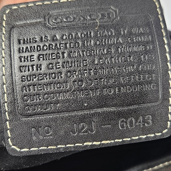 Coach Black Signature C Leather Detail Silver Hardware Mini Tote Bag 6043 - Picture 2 of 9